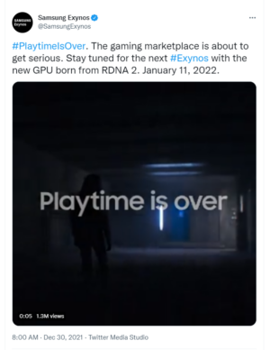 Samsung's promotional tweet.