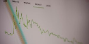 Stock trading chart. Made with analog vintage lens, Leica APO Macro Elmarit-R 2.8 100mm