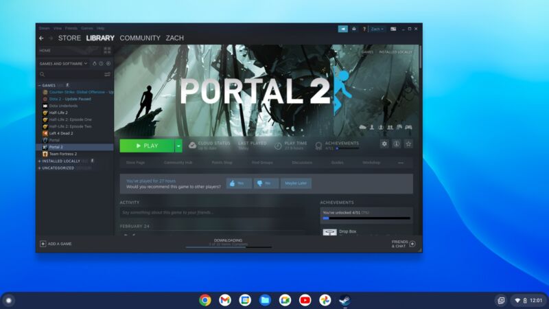 <i>Portal 2</i> is one of the games Google recommends trying.