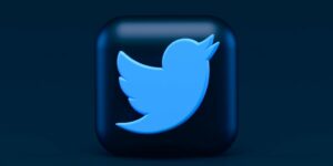 Twitter 3d Icon Concept. Dark Mode Style