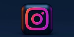 Instagram Dark Mode 3D icon concept