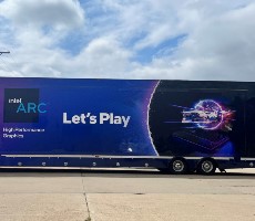 Intel Arc Hits The Road In A Big Rig Truck Packed With 30 Alchemist Gaming Stations