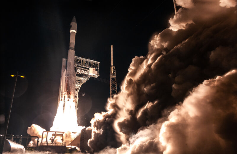An Atlas V rocket launches a Space Based Infrared System satellite on Thursday morning from Cape Canaveral Space Force Base.