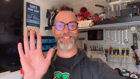 A waving person.
