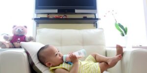 Drinking Milk Bottle Milk Kid Son Relaxing Relax