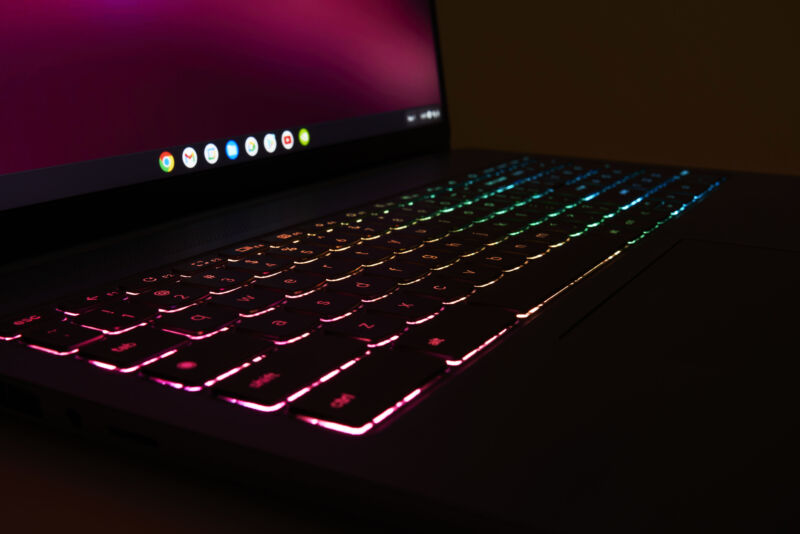 The Lenovo IdeaPad Gaming Chromebook (pictured) is one of three cloud gaming-focused Chromebooks announced today.