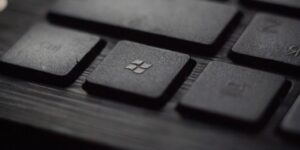 microsoft tech brand logo computer keyboard