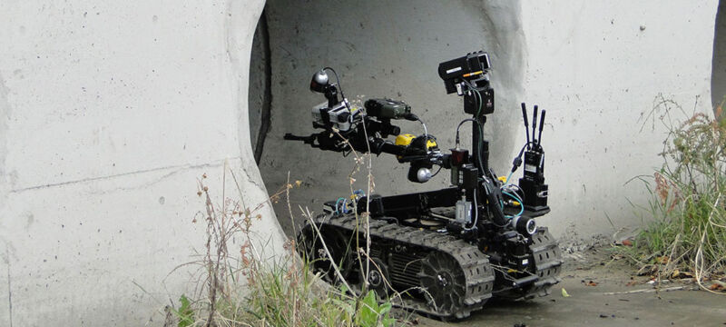 A Talon robot, one of the models in the SFPD robot lineup. 