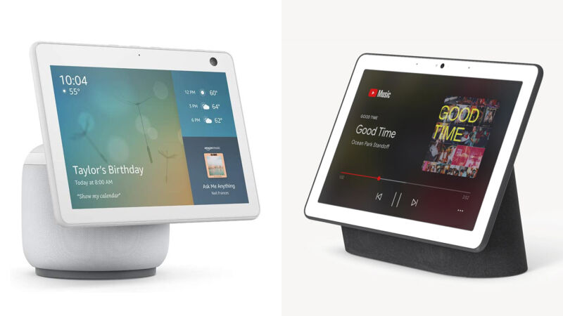 Other than Amazon's rotating base, the two main product lines look pretty similar.