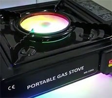 Modder Turns A Portable Gas Stove Into A Small Form Factor PC With An RGB Burner