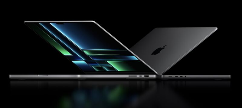 The 14- and 16-inch M2 MacBook Pros.