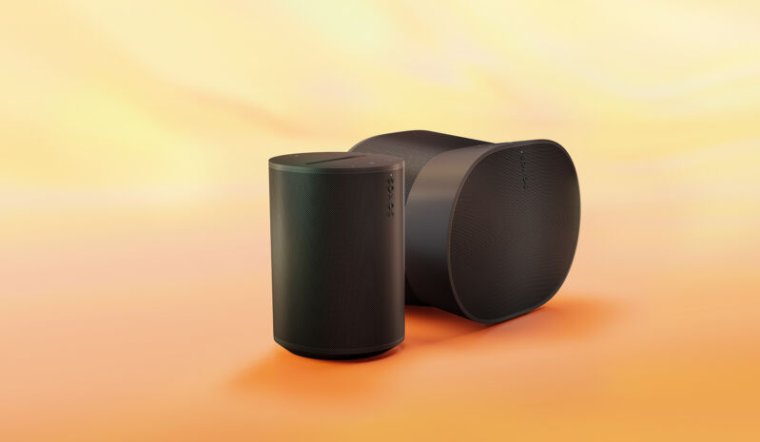 The Sonos Era 100 and Era 300 speakers.