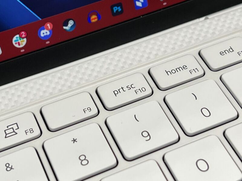 The Print Screen key on a recent Dell laptop keyboard.