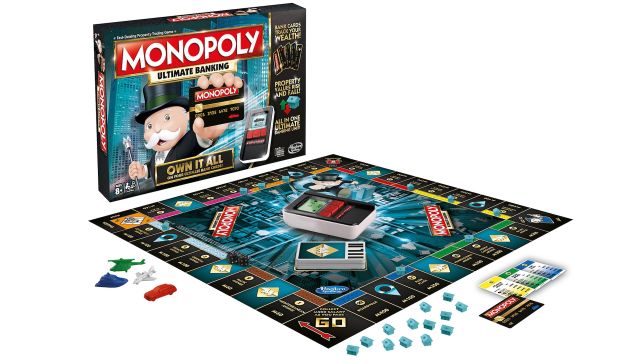 The <em>Monopoly Ultimate Banking Edition</em> replaces all cash with a battery-powered ATM and scannable cards.