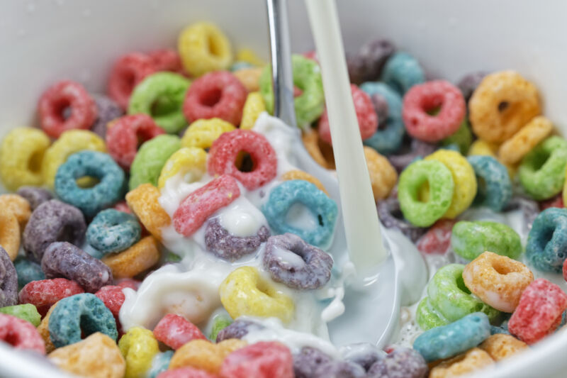 fruit cereal in a bowl
