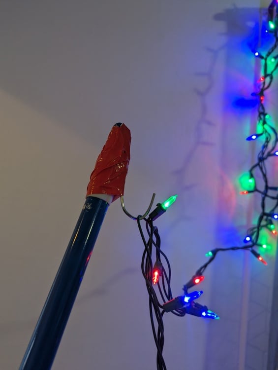Christmas lights pole and hook