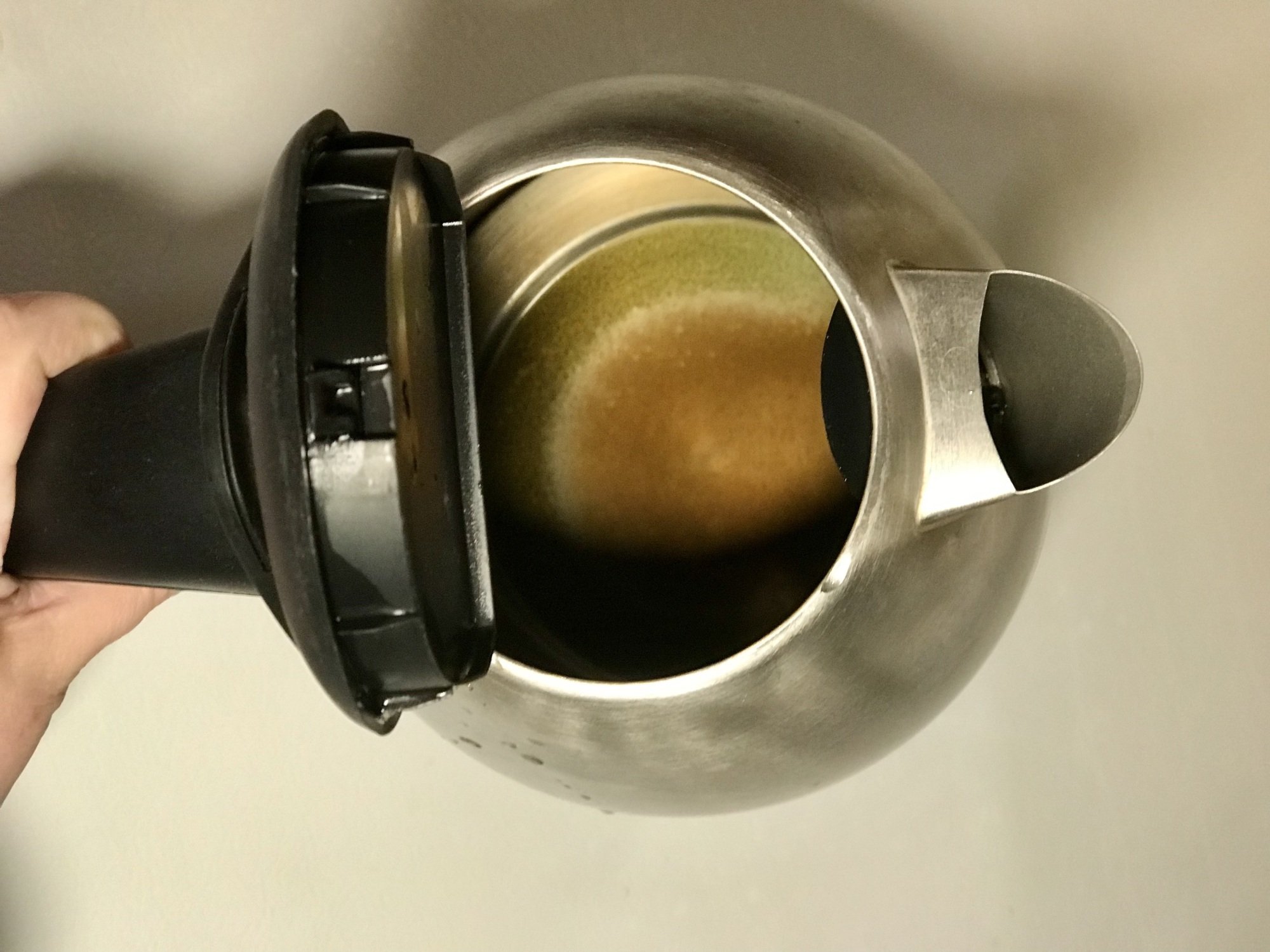 Rust colored stains on bottom of stainless steel electric kettle