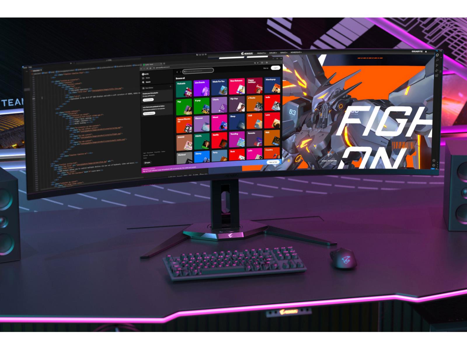 Gigabyte's Aorus CO49DQ 49-Inch OLED Gaming Monitor Uses An AI Trick To Tackle Burn-In