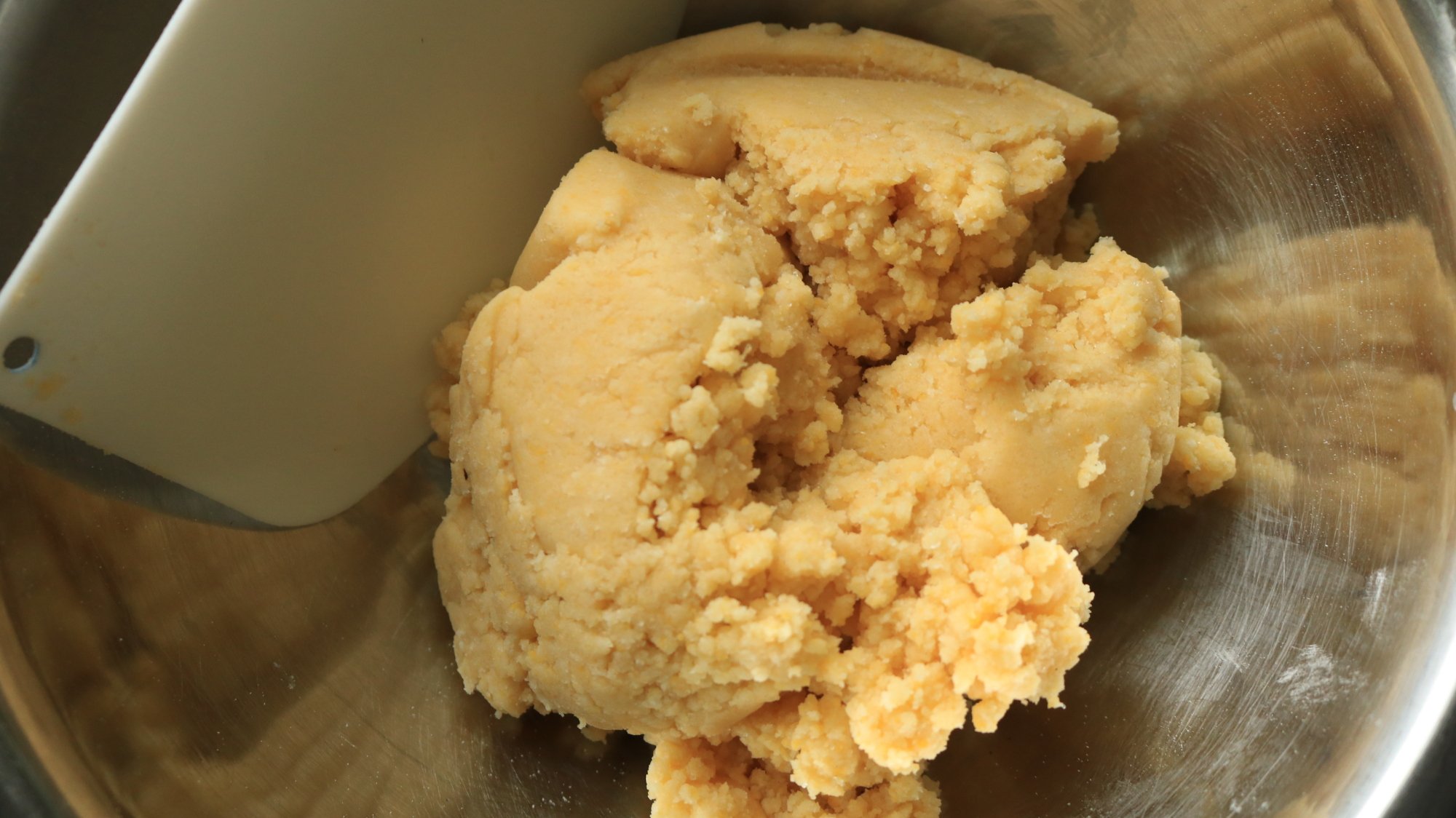 Cookie dough in a bowl.