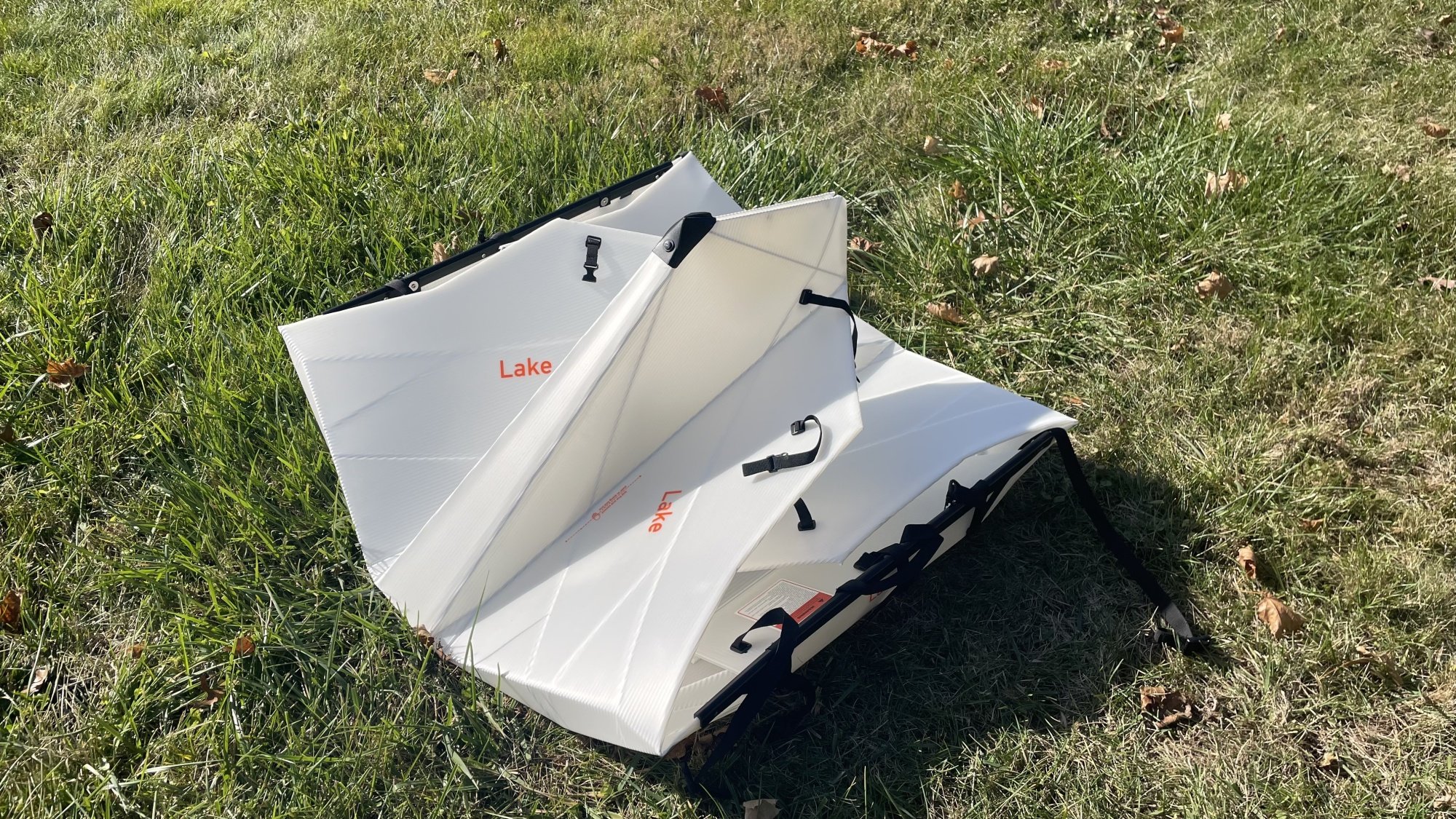 Oru Lake kayak, folded up