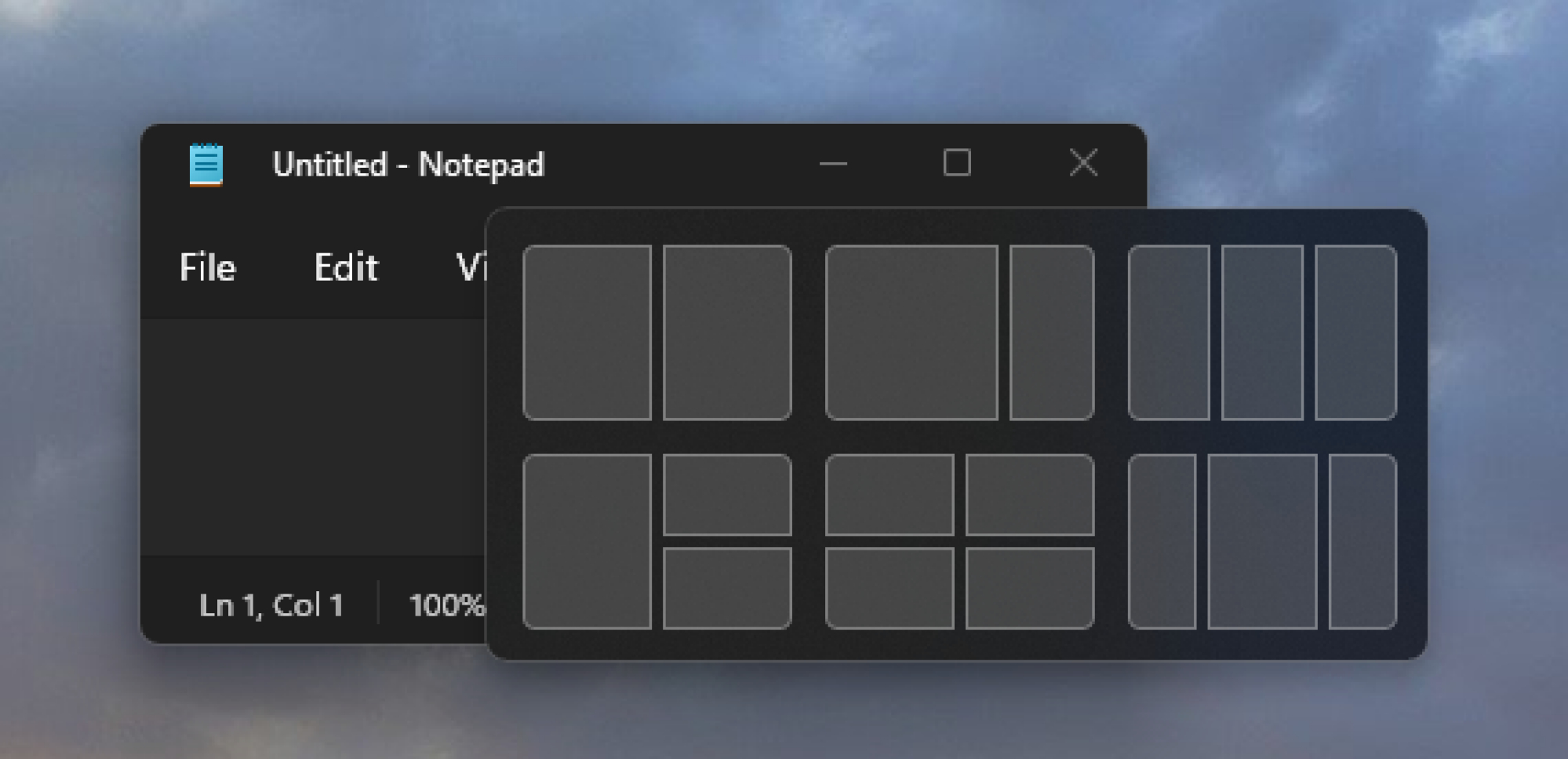 Snap Layouts feature in Windows 11.