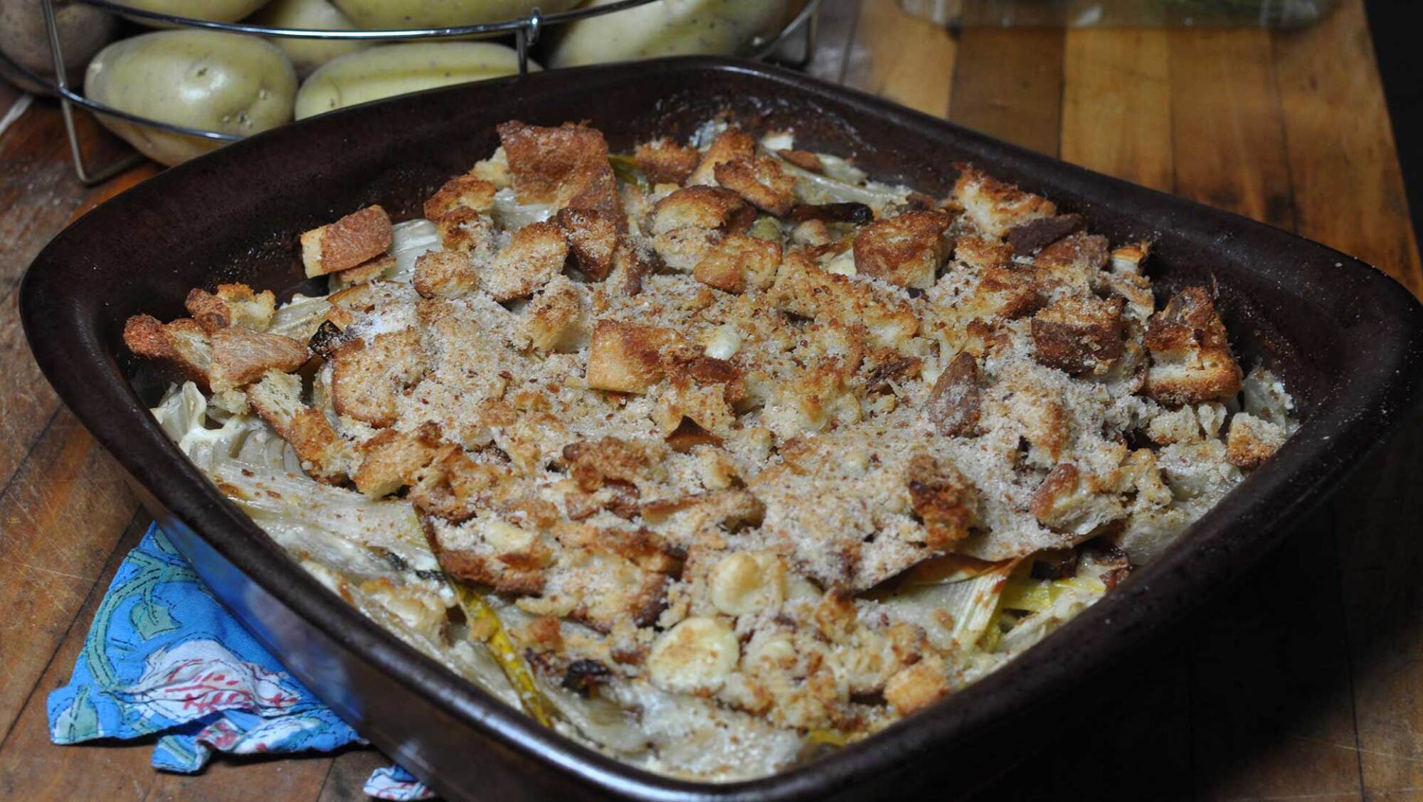The finished gratin