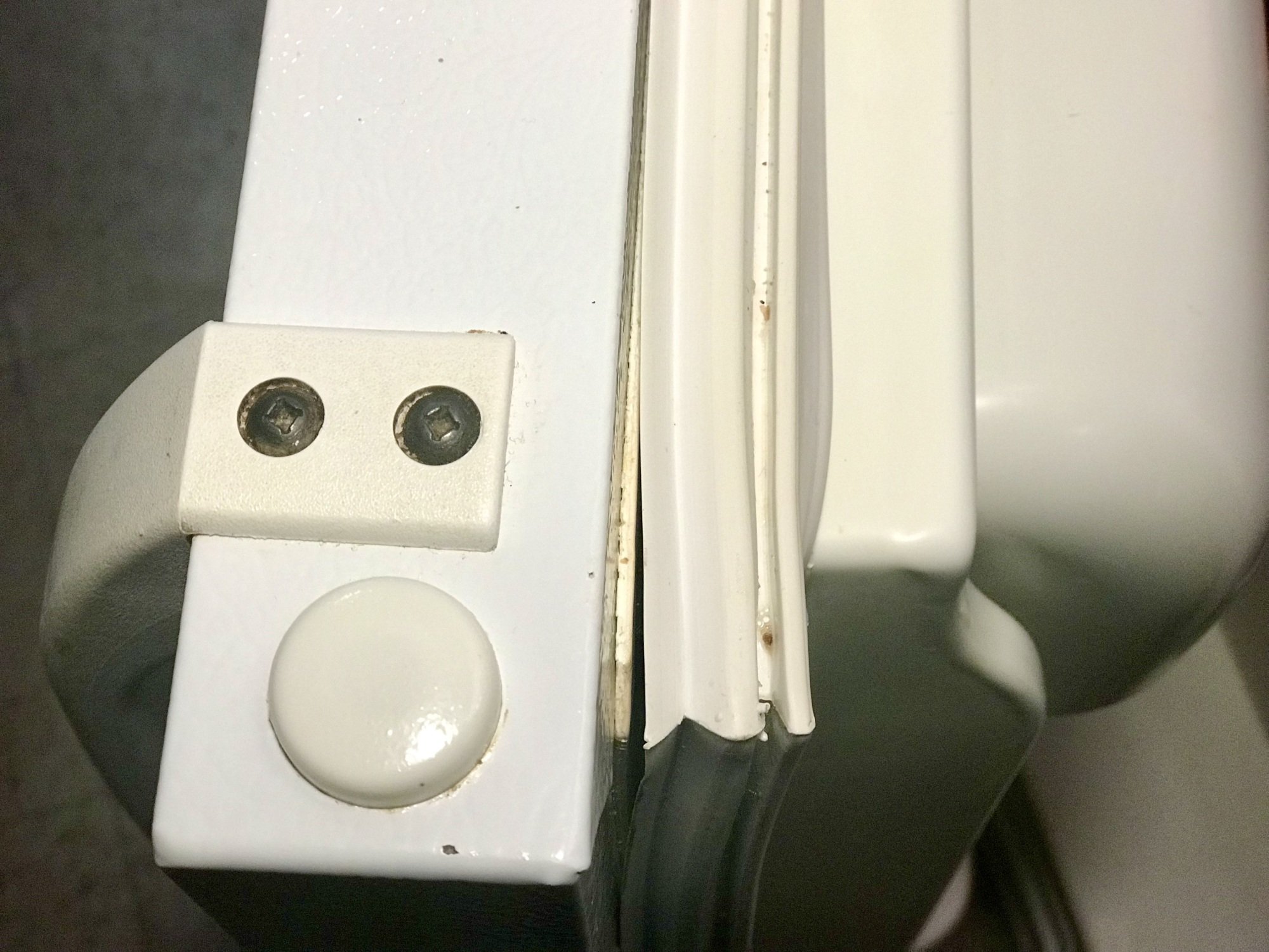 dirty white refrigerator seal gasket