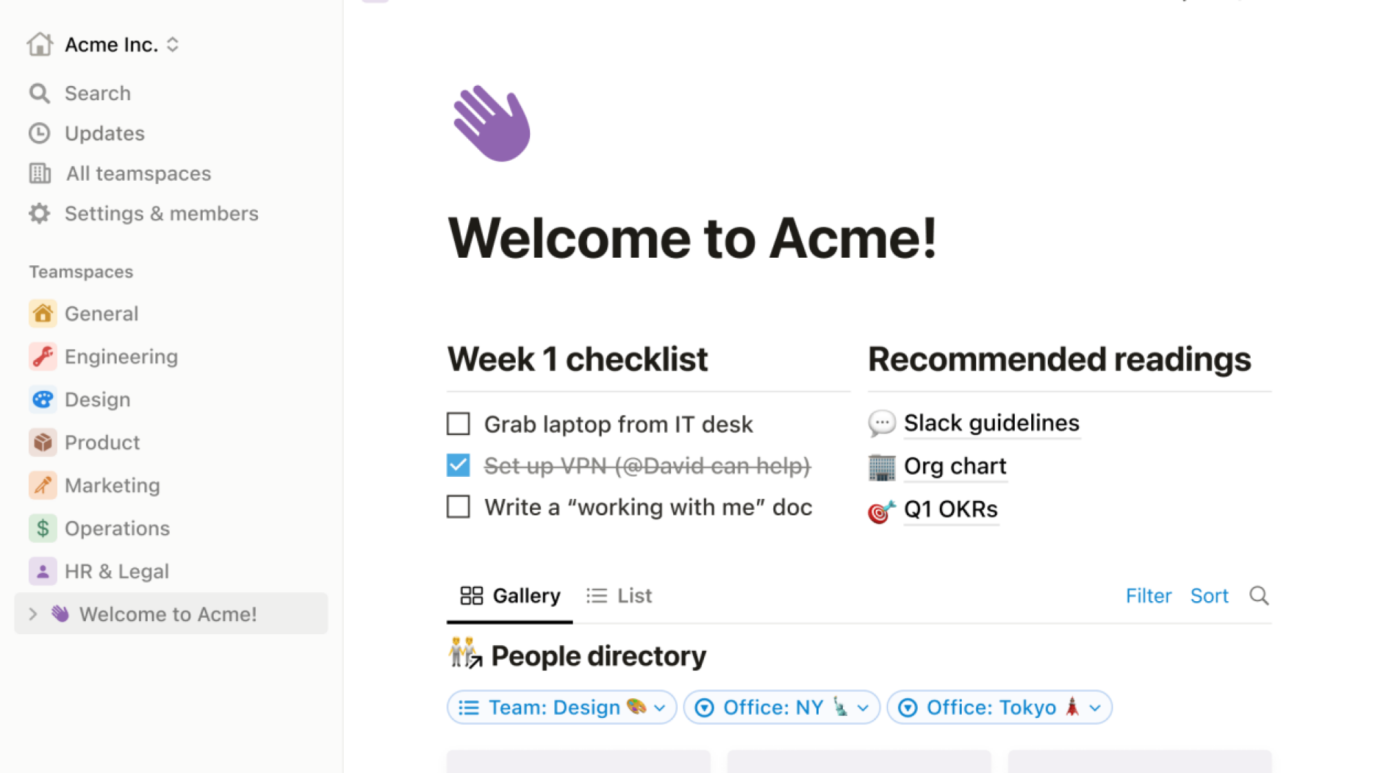 Notion interface