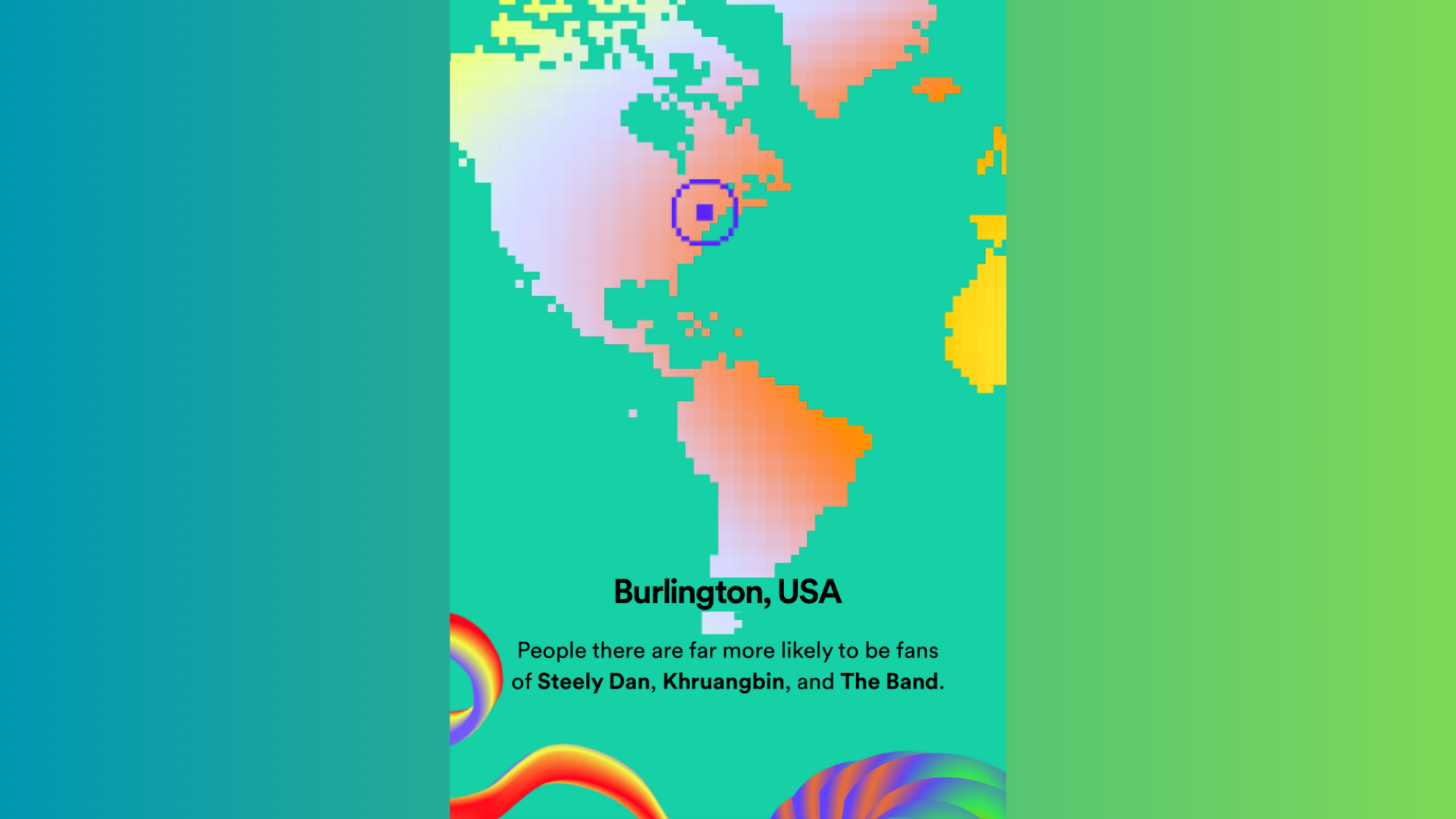 A screenshot of Burlington USA as the "sound town" in someone's Spotify Wrapped results
