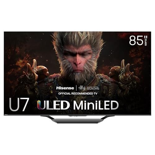 Hisense 85-Inch Class U7 Series Mini-LED ULED 4K UHD Google Smart TV (85U7N, 2024 Model) - QLED, Native 144Hz, Motion Rate 480, Full Array Local Dimming, Game Mode Pro, Alexa Compatibility