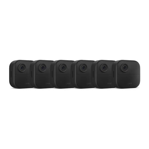 Blink Outdoor 4 (4th Gen) – Wire-free smart security camera, two-year battery life, two-way audio, HD live view, enhanced motion detection, Works with Alexa – 6 camera system