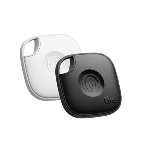 Tile by Life360 Mate (2024) Bluetooth Tracker, Keys Finder and Item Locator for Keys, Bags and More. Phone Finder. Both iOS and Android Compatible. 2-Pack (Black/White)