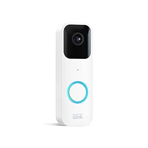 Like-New Blink Video Doorbell (newest model), Two-way audio, HD video, motion and chime app alerts, and Alexa enabled — wired or wire-free (White)