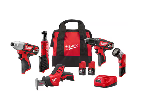 Milwaukee 12-volt, 5-tool cordless kit