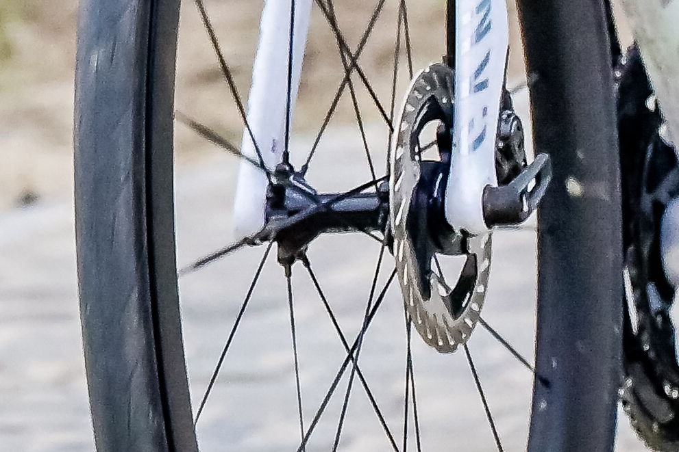 Cropped image showing new Dura-Ace wheels