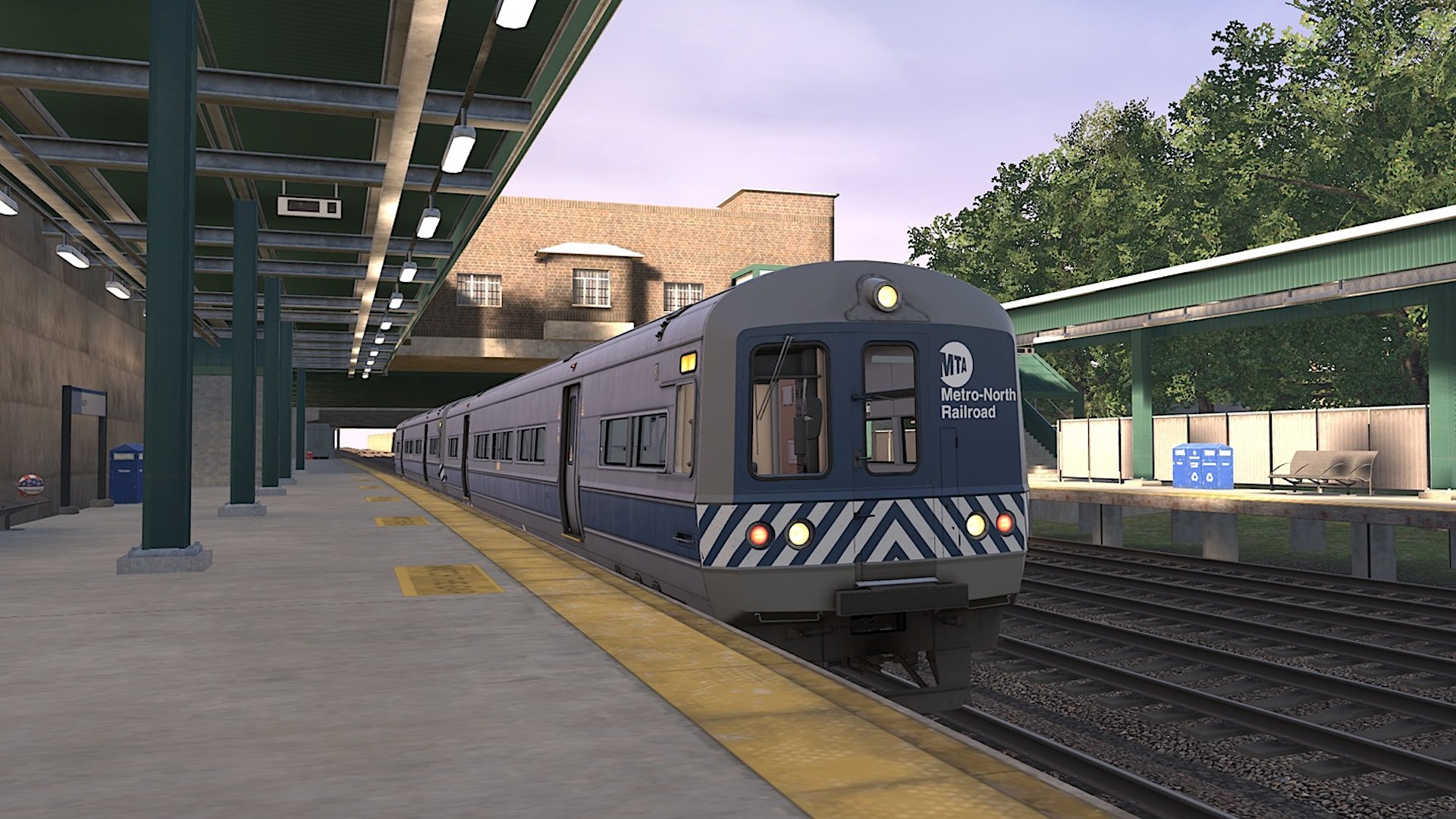 A New York train stands in the station.
