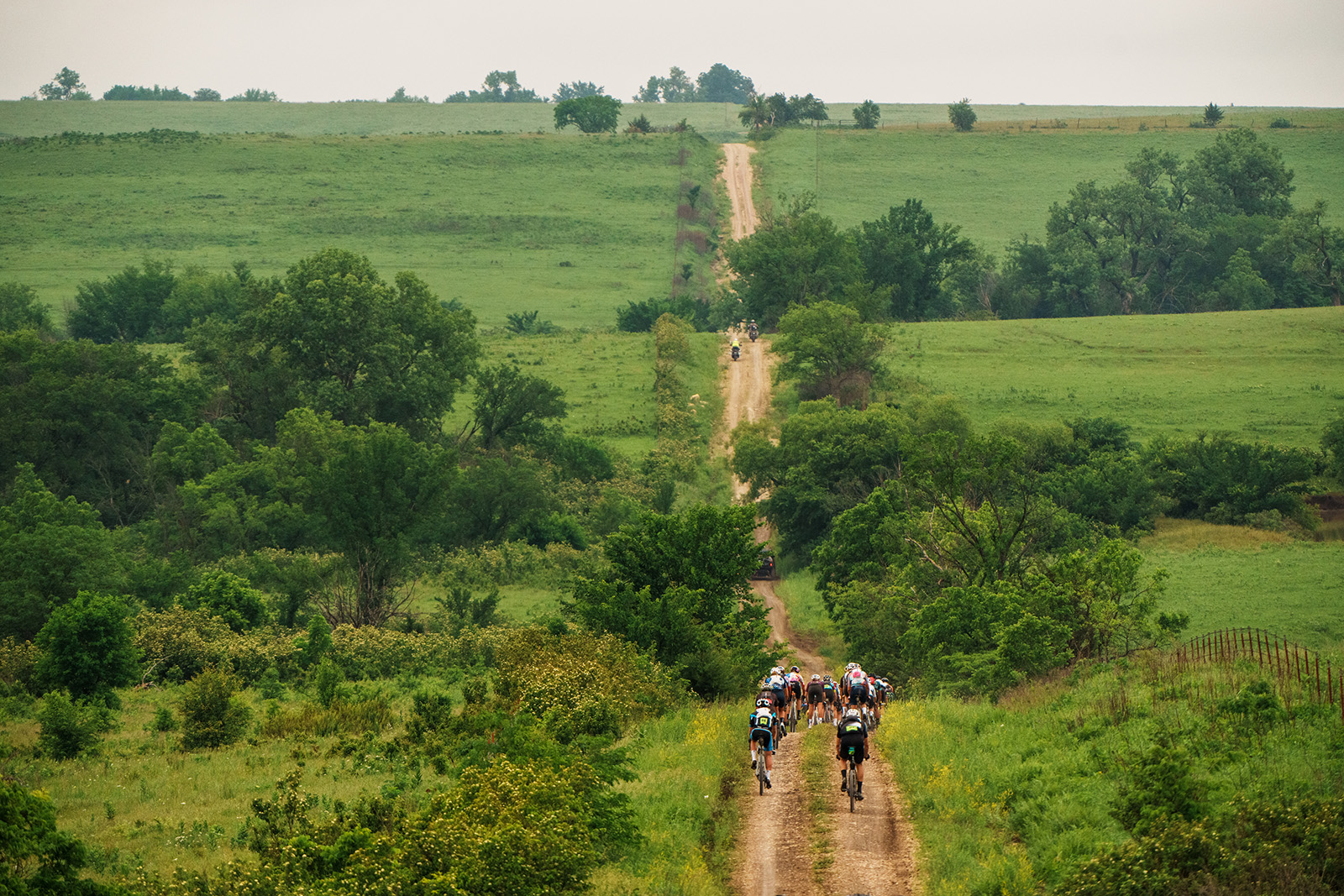Group of cyclists at Unbound Gravel 200, June 2024