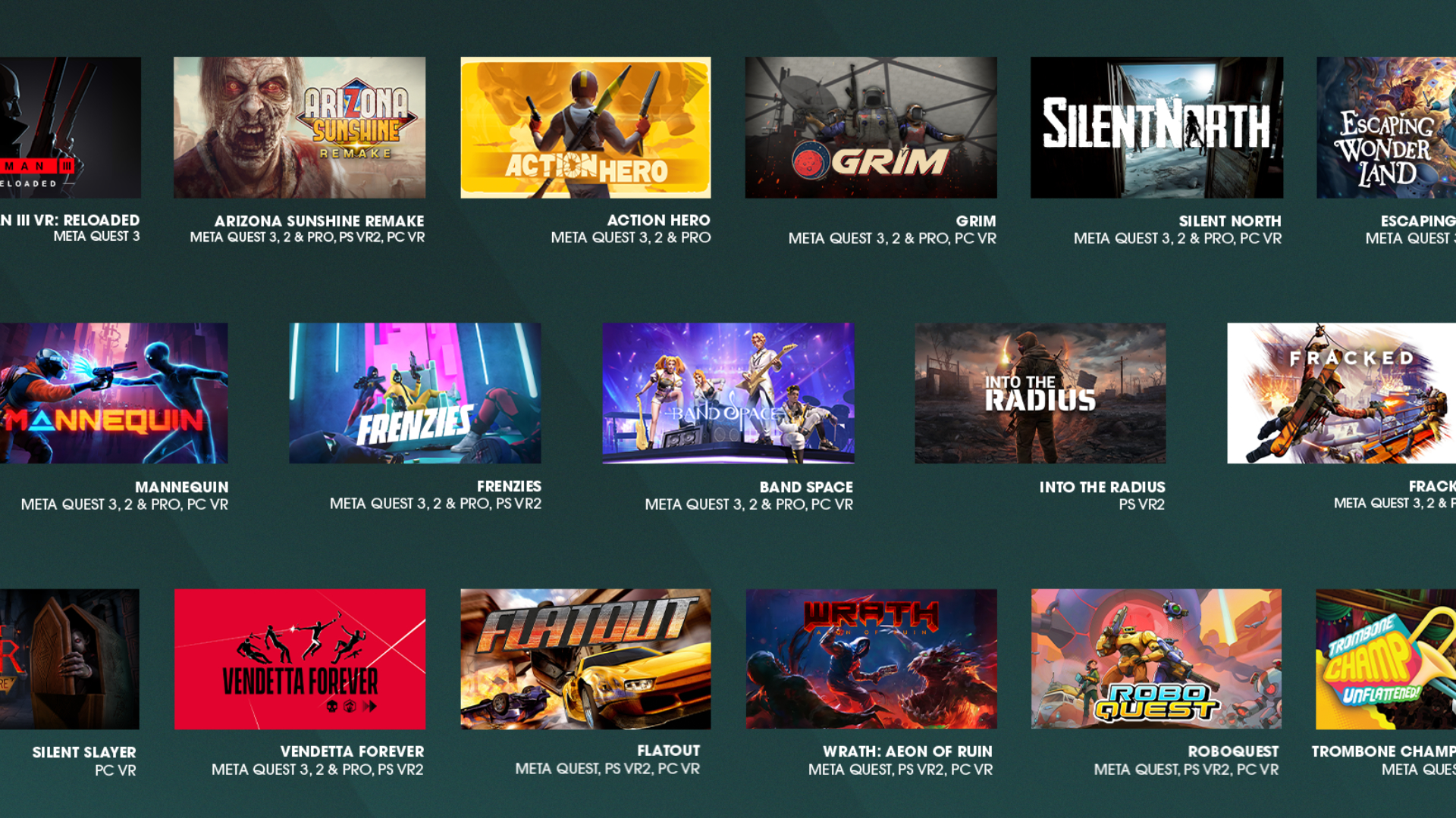 An overview of all VR games presented at the VR Games Showcase.