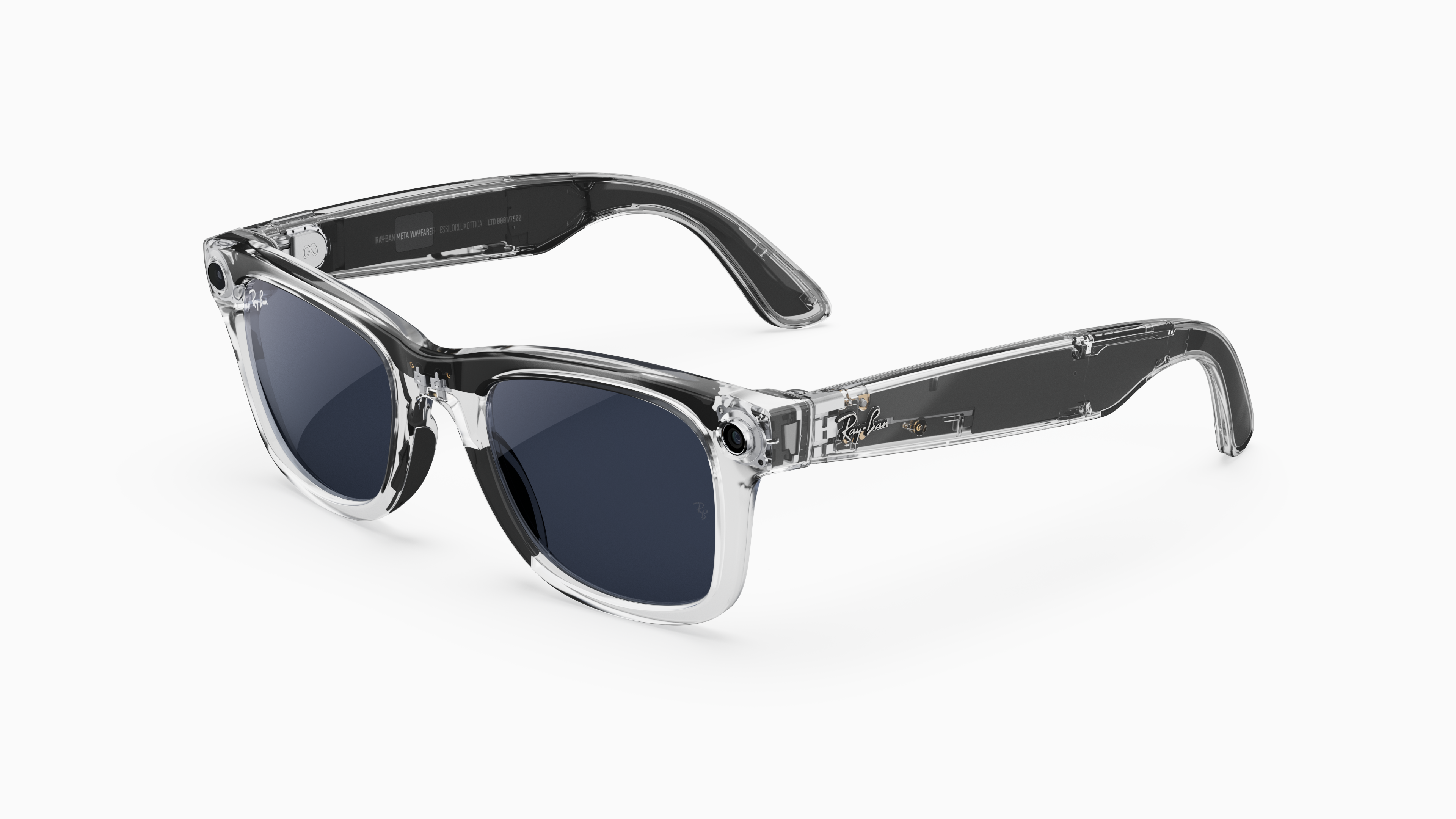 Ray-Ban Meta Smart Glasses with transparent frame.