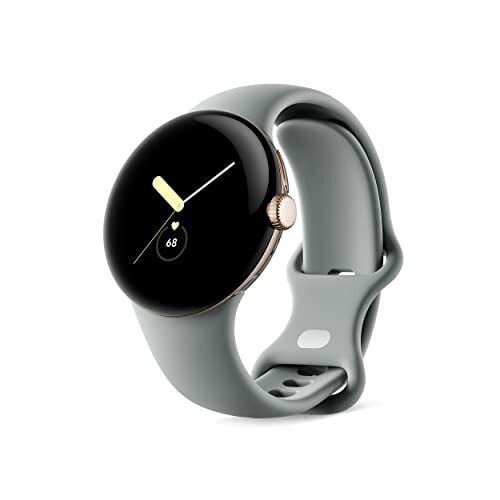 Google Pixel Watch - Android Smartwatch with Fitbit Activity Tracking - Heart Rate Tracking - Champagne Gold case with Hazel Active band - LTE