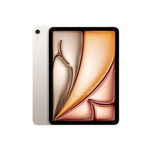 Apple iPad Air 11-inch with M3 chip Built for Apple Intelligence, Liquid Retina Display, 128GB, 12MP Front/Back Camera, Wi-Fi 6E, Touch ID, All-Day Battery Life — Starlight