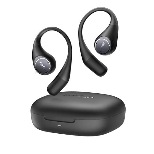 EarFun OpenJump Open Ear Headphones, Wireless Earbuds with Ergonomic Earhook, Hi-Res Sound, LDAC, 4 Mics ENC Call, 42H Playtime, Multipoint Connection, IPX7 Waterproof, Snug Fit for Workout, Running