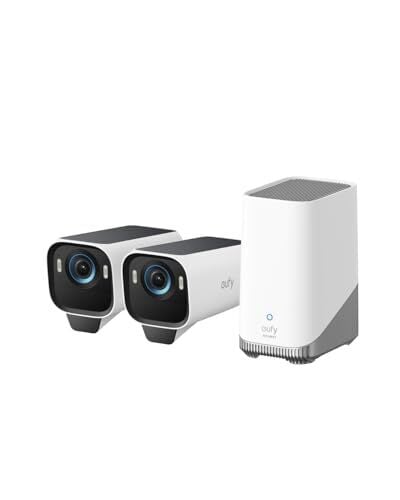 eufy Security eufyCam S3 Pro 2-Cam Kit, Solar Camera Outdoor Wireless, MaxColor Night Vision, 4K Security Camera with Solar Panel, Face Recognition AI, Expandable Local Storage, No Monthly Fee