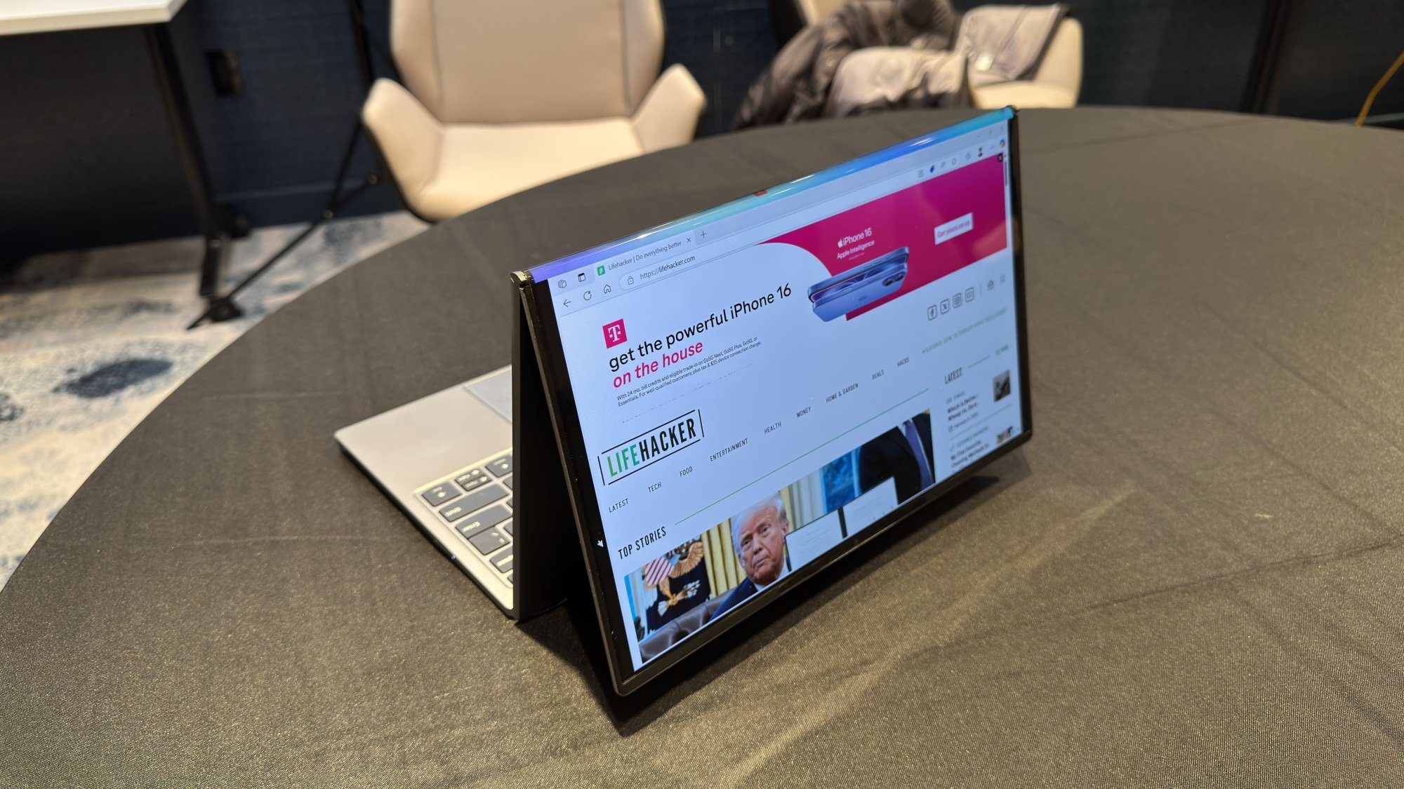Lenovo ThinkBook Flip AI PC tent mode