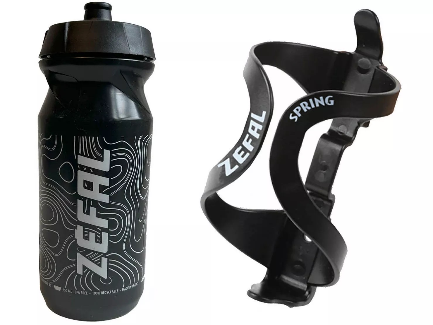 Zefal water bottle and bottle cage.