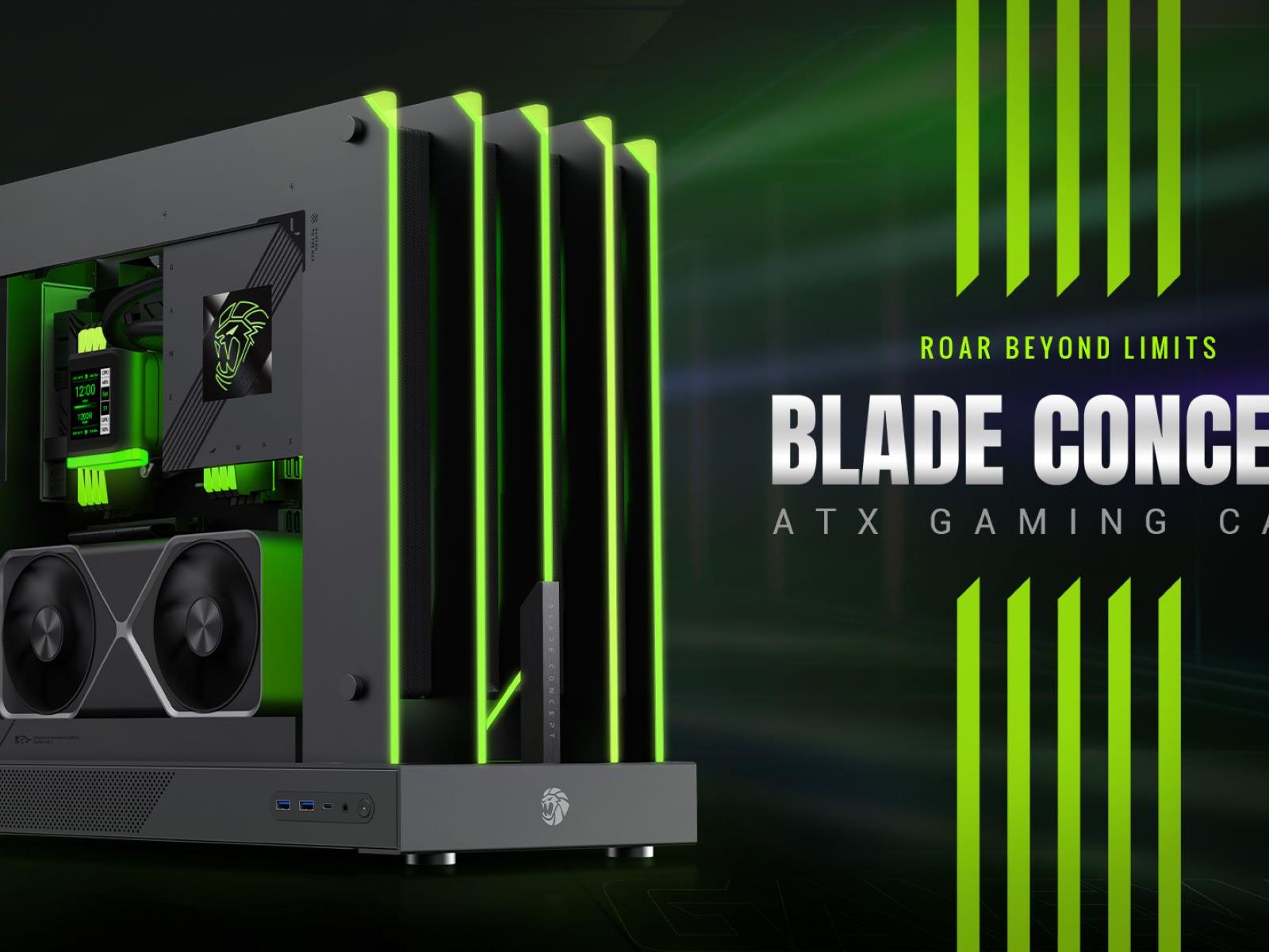 Gamemax Blade Concept Case Roars With A Lion-Inspired Design And Open-Frame Layout