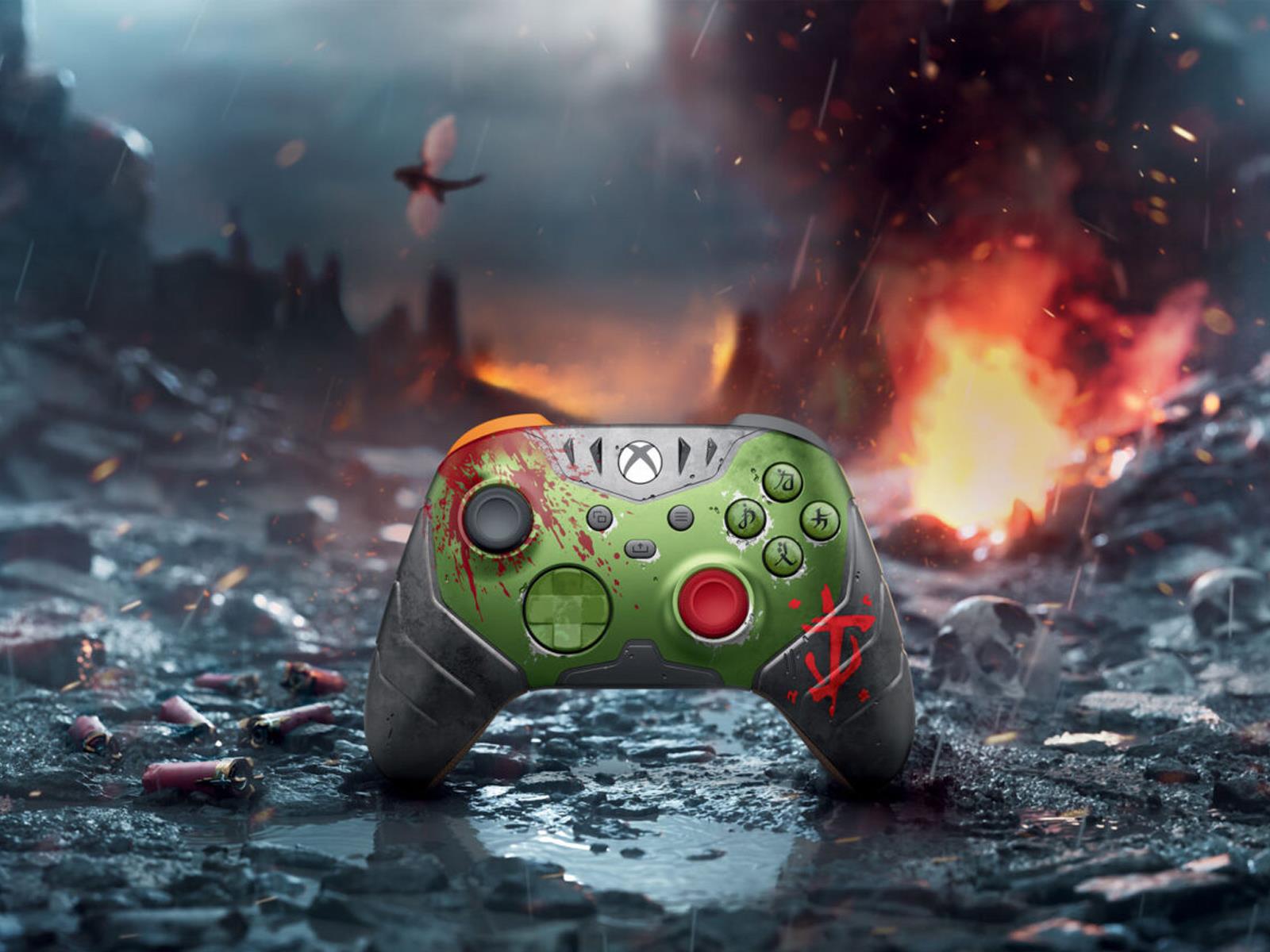 New Doom Xbox Controllers With Blood Splatter And Console Skin Totally Slay