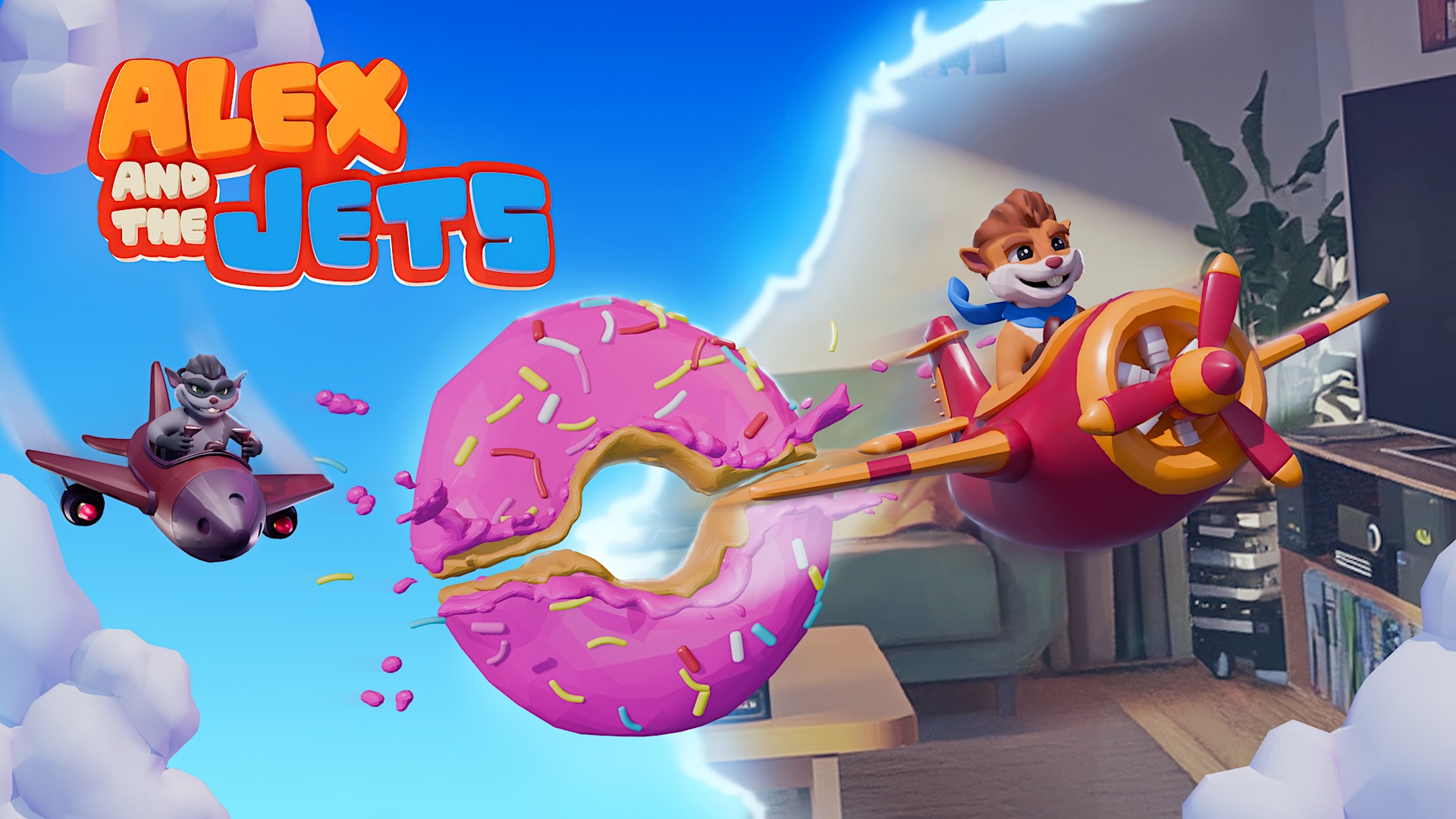 In "Alex and the Jets", animal pilots fly through the air and encounter a giant donut. This colorful adventure promises plenty of action and fun.