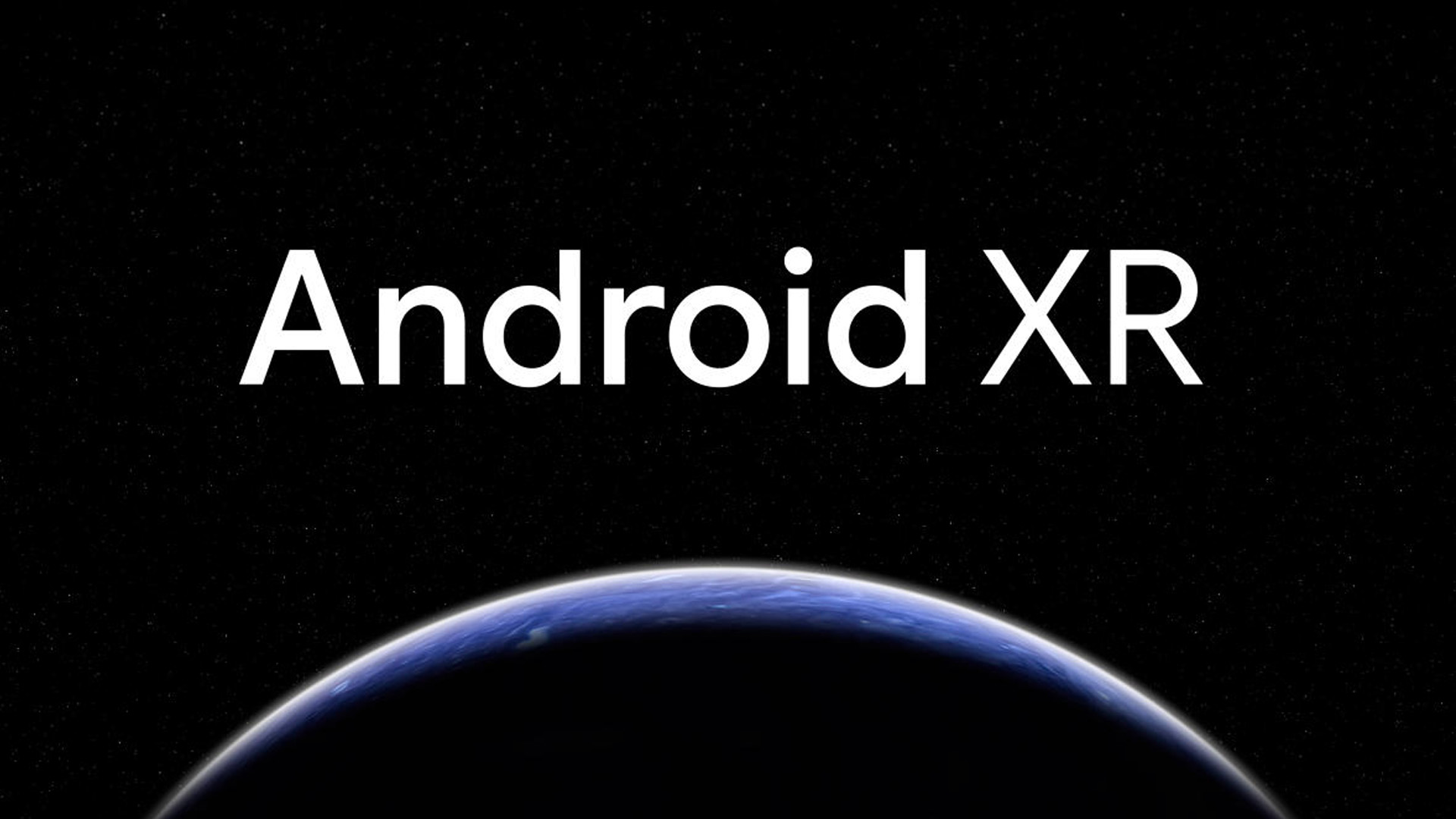 Android XR logo over an outline of the earth.