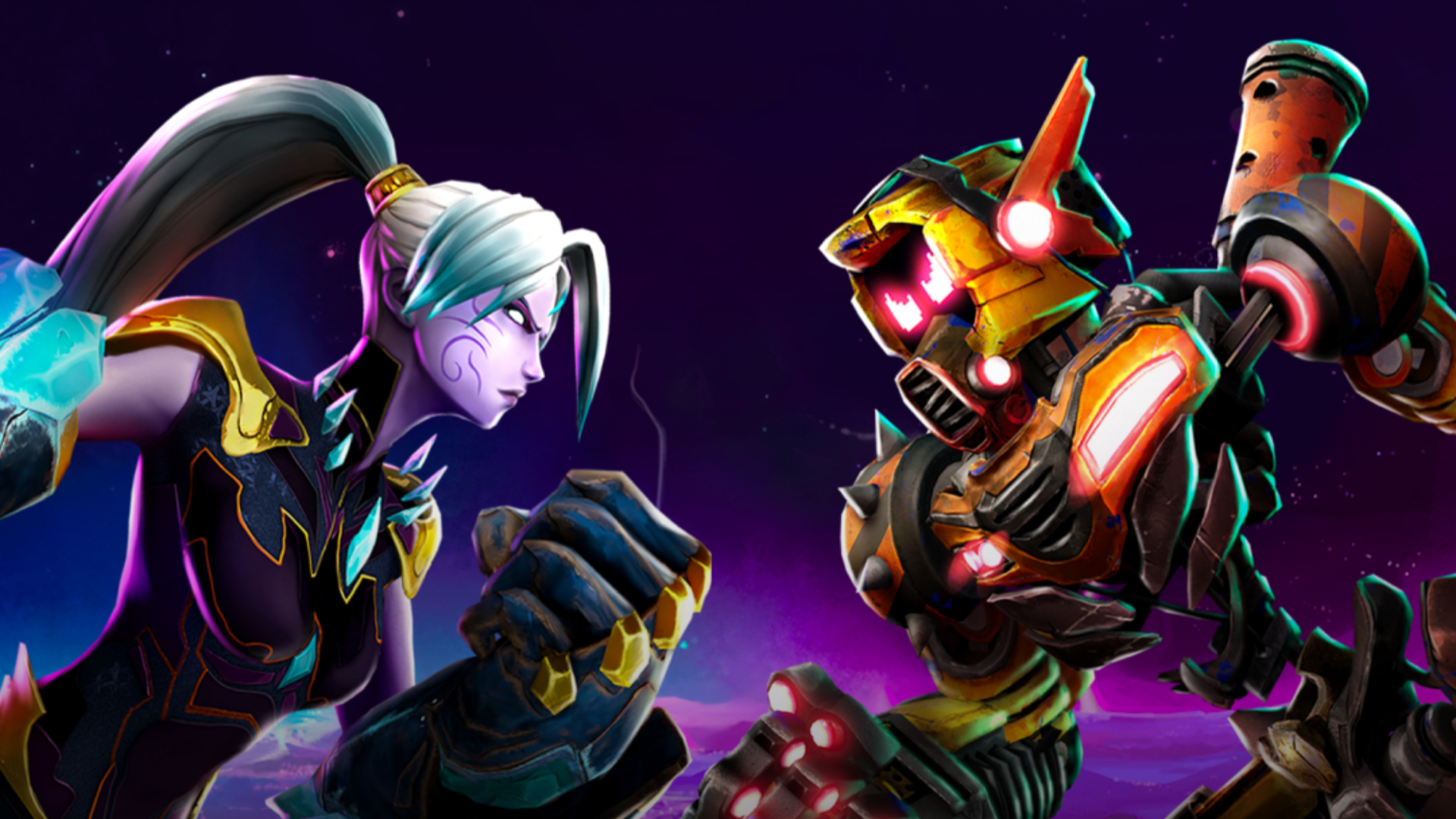The cover picture of Final Fury shows a female fighter and a robot fighter facing each other.